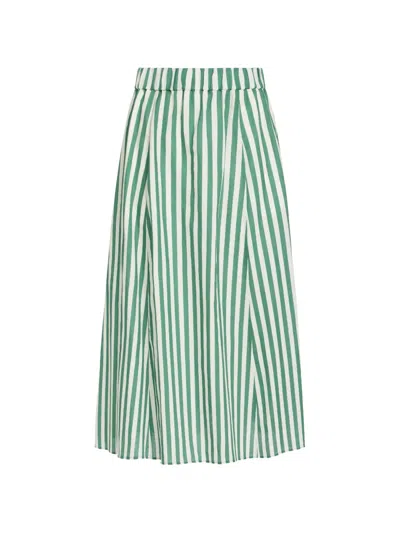 Marie Oliver Sasha Striped Midi Skirt In Green