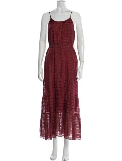 Pre-owned Marie Oliver Scoop Neck Long Dress In Red