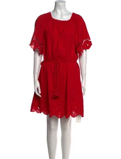 Pre-owned Marie Oliver Scoop Neck Mini Dress In Red