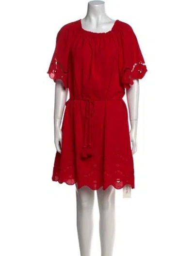 Pre-owned Marie Oliver Scoop Neck Mini Dress In Red