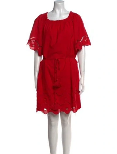 Pre-owned Marie Oliver Scoop Neck Mini Dress In Red
