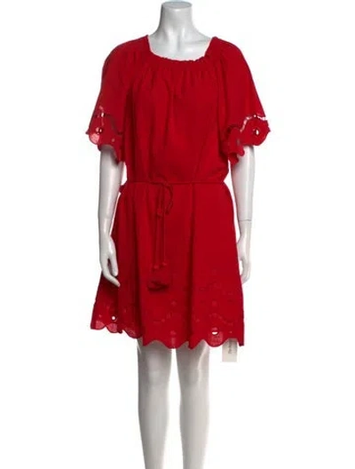 Pre-owned Marie Oliver Scoop Neck Mini Dress In Red