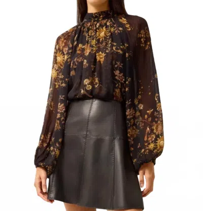Marie Oliver Scottie Chiffon Blouse In Black Multi