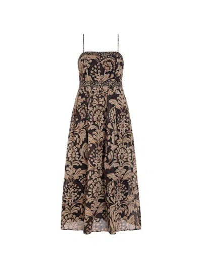 Marie Oliver Seana Floral-print Cotton Dress In Black