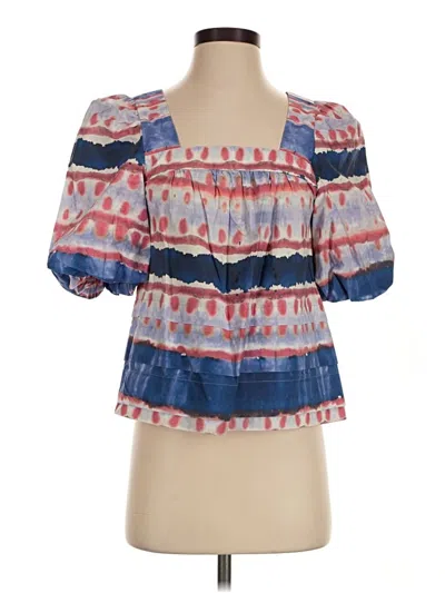 Pre-owned Marie Oliver Short Sleeve Blouse In Blue