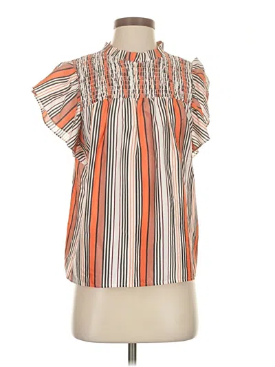 Pre-owned Marie Oliver Short Sleeve Blouse In Orange