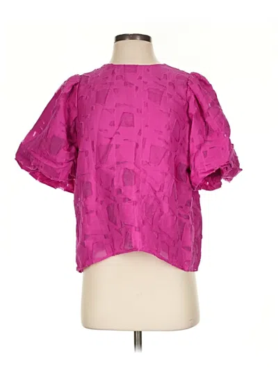 Pre-owned Marie Oliver Short Sleeve Blouse In Pink