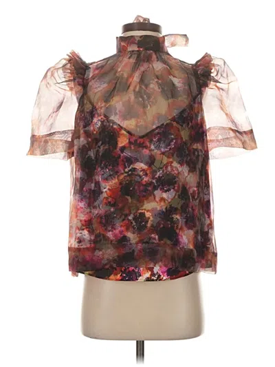 Pre-owned Marie Oliver Short Sleeve Blouse In Purple