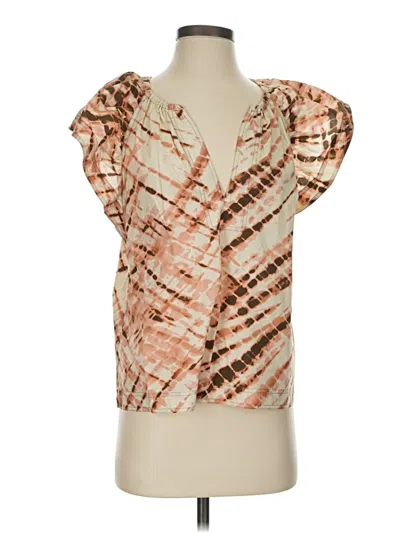 Pre-owned Marie Oliver Short Sleeve Blouse In Tan