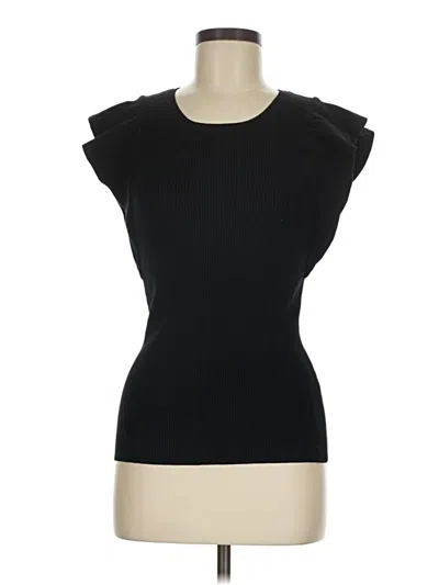 Pre-owned Marie Oliver Short Sleeve Top Black Boatneck Tops