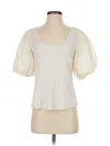Marie Oliver Short Sleeve Top Ivory Sweetheart Neckline Tops In White