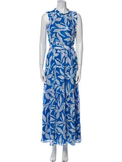 Pre-owned Marie Oliver Silk Long Dress In Blue