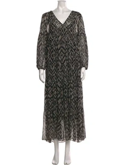 Pre-owned Marie Oliver Silk Long Dress In Multi