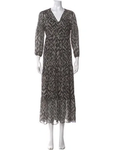 Pre-owned Marie Oliver Silk Long Dress In Multi