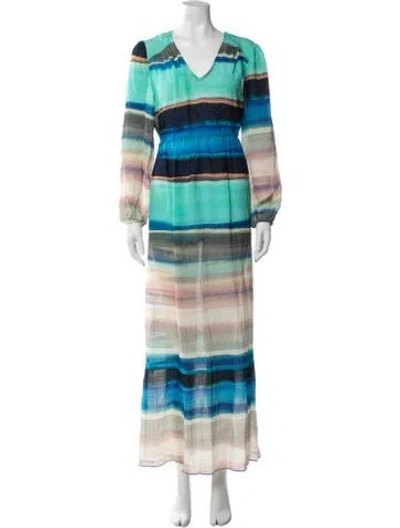 Pre-owned Marie Oliver Silk Long Dress In Multi