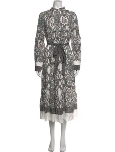 Pre-owned Marie Oliver Silk Long Dress In Neutrals