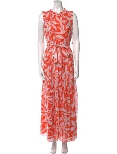 Pre-owned Marie Oliver Silk Long Dress In Orange