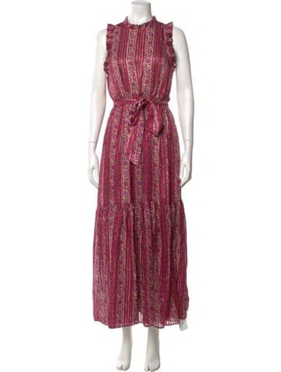 Pre-owned Marie Oliver Silk Long Dress In Pink