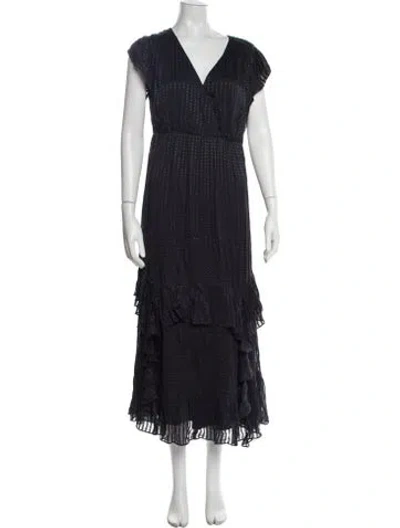 Pre-owned Marie Oliver Silk Long Dress W/ Tags In Blue
