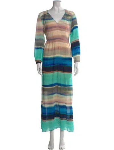 Pre-owned Marie Oliver Silk Long Dress W/ Tags In Green