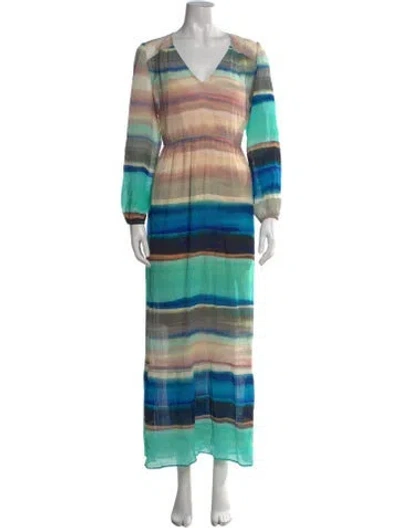 Pre-owned Marie Oliver Silk Long Dress W/ Tags In Neutral