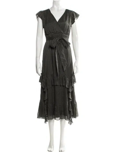 Pre-owned Marie Oliver Silk Midi Length Dress In Black