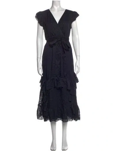 Pre-owned Marie Oliver Silk Midi Length Dress In Black