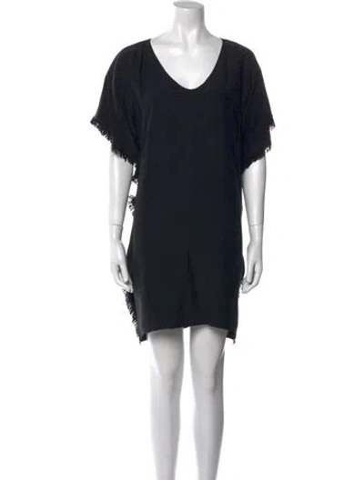 Pre-owned Marie Oliver Silk Mini Dress In Black