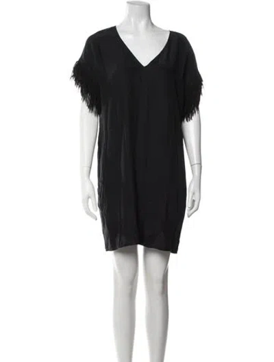 Pre-owned Marie Oliver Silk Mini Dress In Black