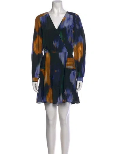 Pre-owned Marie Oliver Silk Mini Dress In Blue