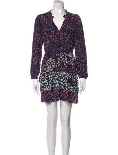 Pre-owned Marie Oliver Silk Mini Dress In Burgundy