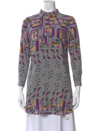 Pre-owned Marie Oliver Silk Mini Dress In Gray