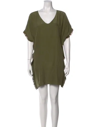 Pre-owned Marie Oliver Silk Mini Dress In Green