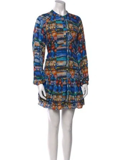 Pre-owned Marie Oliver Silk Mini Dress In Multi