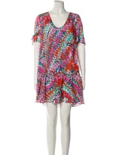 Pre-owned Marie Oliver Silk Mini Dress In Multi