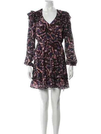 Pre-owned Marie Oliver Silk Mini Dress In Multi