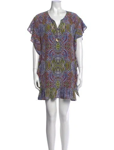 Pre-owned Marie Oliver Silk Mini Dress In Multi
