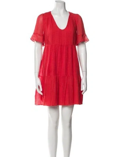 Pre-owned Marie Oliver Silk Mini Dress In Orange