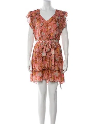 Pre-owned Marie Oliver Silk Mini Dress In Orange