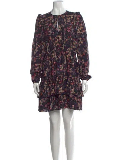 Pre-owned Marie Oliver Silk Mini Dress In Purple