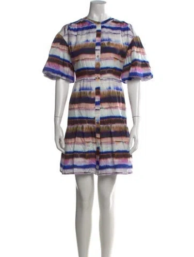 Pre-owned Marie Oliver Silk Mini Dress W/ Tags In Blue