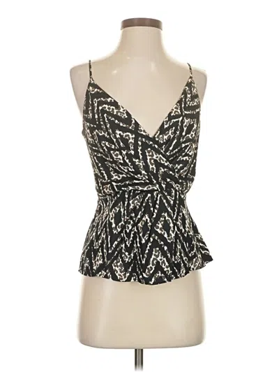 Pre-owned Marie Oliver Sleeveless Silk Top Black Plunge Neckline Tops