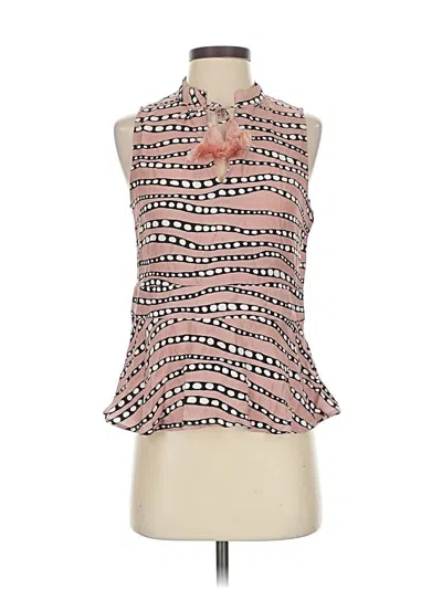 Pre-owned Marie Oliver Sleeveless Silk Top Pink Halter Neckline Tops