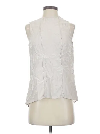 Pre-owned Marie Oliver Sleeveless Silk Top Silver High Neck Tops