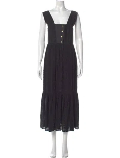 Pre-owned Marie Oliver Square Neckline Long Dress In Gray