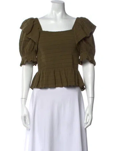 Pre-owned Marie Oliver Square Neckline Sweater In Green
