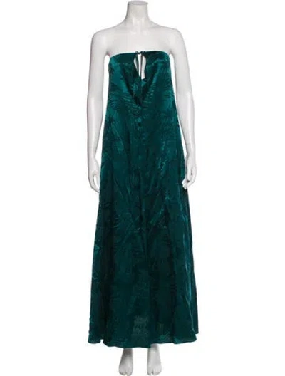 Pre-owned Marie Oliver Strapless Long Dress W/ Tags In Green