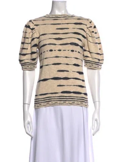 Pre-owned Marie Oliver Striped Crew Neck Sweater In Neutrals