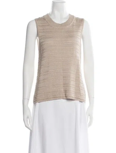 Pre-owned Marie Oliver Striped Crew Neck Sweater In Neutrals