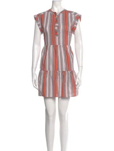 Pre-owned Marie Oliver Striped Mini Dress In Blue